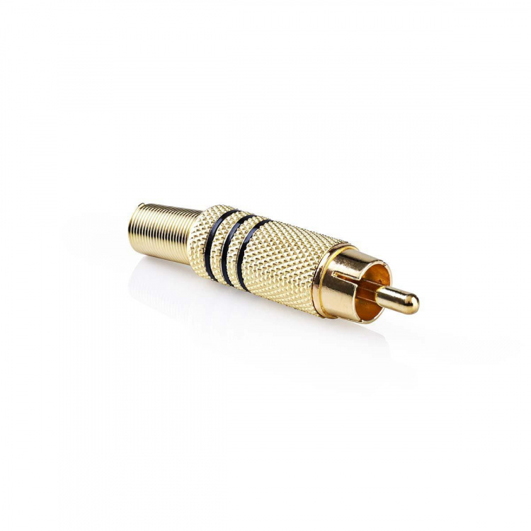 Nedis RCA Connector | Straight | Male | Gold Plated | Solder | Cable input diameter: 7.0 mm | Metal | Black | 10 pcs | Envelope Nedis RCA Connector | Straight | Male | Gold Plated | Solder | Cable input diameter: 7.0 mm | Metal | Black | 10 pcs | Envelope