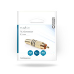 Nedis RCA Connector | Straight | Male | Gold Plated | Solder | Cable input diameter: 7.0 mm | Metal | Black | 10 pcs | Envelope Nedis RCA Connector | Straight | Male | Gold Plated | Solder | Cable input diameter: 7.0 mm | Metal | Black | 10 pcs | Envelope