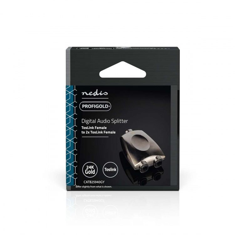 Nedis TosLink Adapter | TosLink Female | 2x TosLink Female | Splitter | Aluminium | Gun Metal Grey | 1 pcs | Box