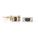Nedis Serial Adapter | Adapter | D-SUB 9-Pin Female | RJ45 Female | Nickel Plated | Ivory | Box Nedis Serial Adapter | Adapter | D-SUB 9-Pin Female | RJ45 Female | Nickel Plated | Ivory | Box