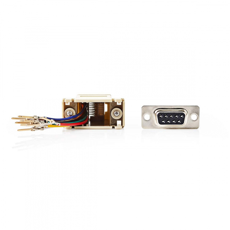 Nedis Serial Adapter | Adapter | D-SUB 9-Pin Male | RJ45 Female | Nickel Plated | Ivory | Box