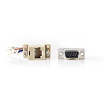 Nedis Serial Adapter | Adapter | D-SUB 9-Pin Male | RJ45 Female | Nickel Plated | Ivory | Box