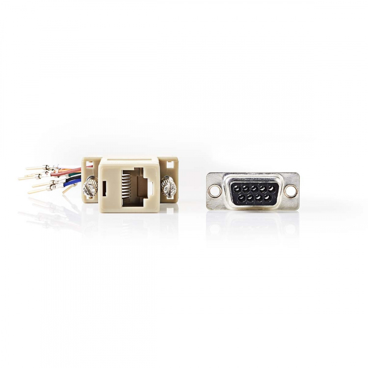 Nedis Serial Adapter | Adapter | D-SUB 9-Pin Male | RJ45 Female | Nickel Plated | Ivory | Box