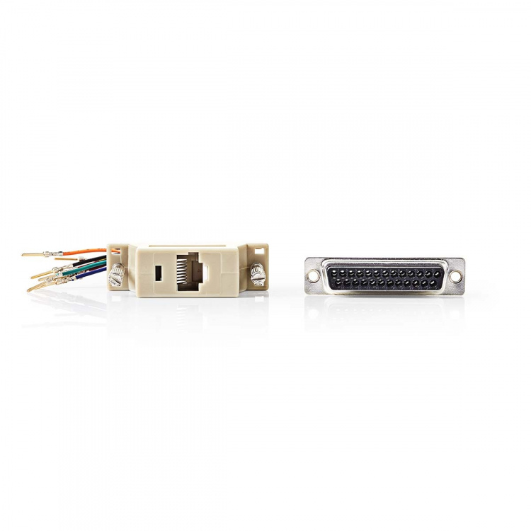 Nedis Serial Adapter | Adapter | D-SUB 25-Pin Female | RJ45 Female | Nickel Plated | ABS | Ivory | Box