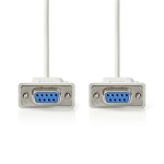 Nedis Null Modem cable | D-SUB 9-Pin Female | D-SUB 9-Pin Female | Nickel Plated | 2.00 m | Round | PVC | Ivory | Label Nedis Null Modem cable | D-SUB 9-Pin Female | D-SUB 9-Pin Female | Nickel Plated | 2.00 m | Round | PVC | Ivory | Label