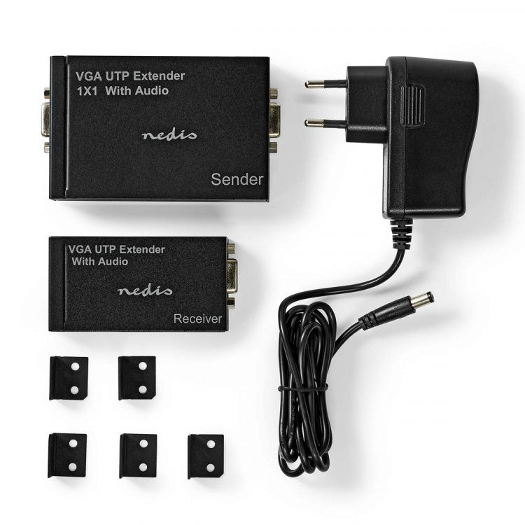 Nedis VGA extender | VGA / Audio | Distance up to: 300 m | Cat5e / Cat6 | 1920x1200 | Type C (CEE 7/16) Nedis VGA extender | VGA / Audio | Distance up to: 300 m | Cat5e / Cat6 | 1920x1200 | Type C (CEE 7/16)