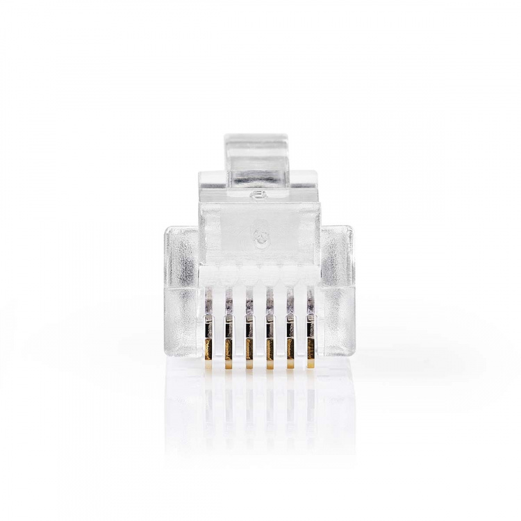 Nedis Telecom Connector | Connector type: RJ12 | Straight | Plating: Gold Plated | PVC | Transparent Nedis Telecom Connector | Connector type: RJ12 | Straight | Plating: Gold Plated | PVC | Transparent