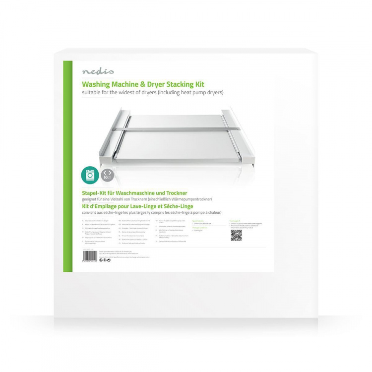 Nedis Universal Stacking Kit for Washing Machine & Dryer | Pull-out shelf | White