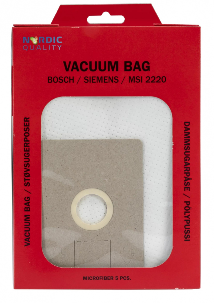 Nordic Quality MSI 2220 Dammsugarpåsar, 5 st Nordic Quality MSI 2220 Dammsugarpåsar, 5 st