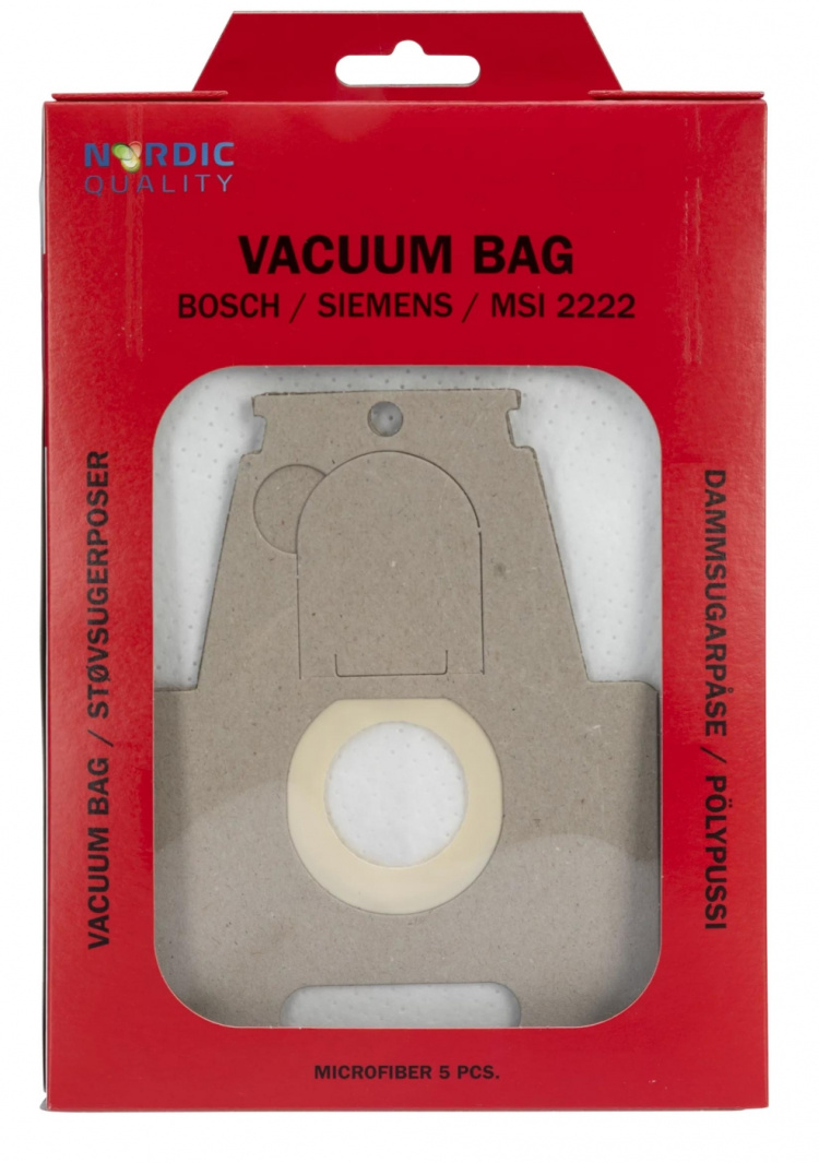 Nordic Quality MSI 2222 Dammsugarpåsar, 5 st