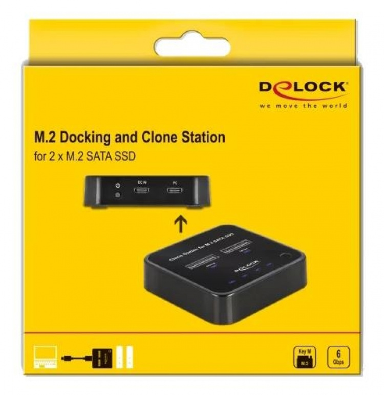 DeLOCK M.2 Docking Station for 2 x M.2 SATA SSD with Clone function DeLOCK M.2 Docking Station for 2 x M.2 SATA SSD with Clone function
