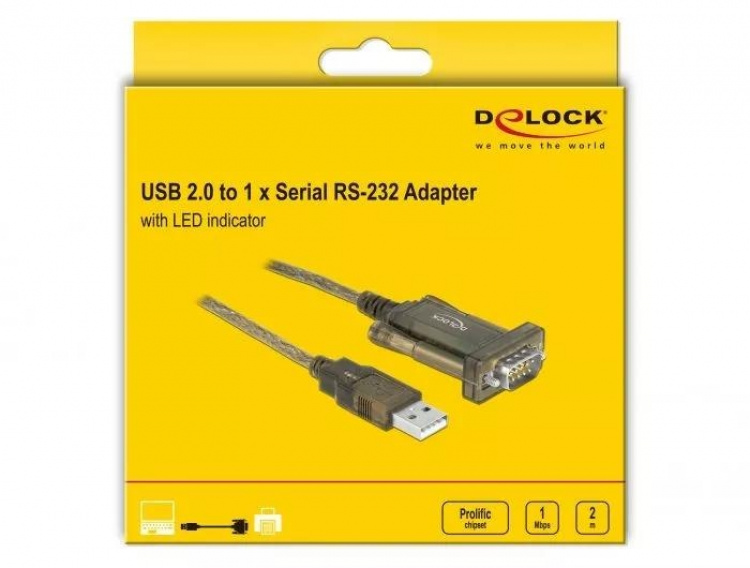 DeLOCK Adapter USB 2.0 Type-A > 1 x Serial DB9 RS-232 DeLOCK Adapter USB 2.0 Type-A > 1 x Serial DB9 RS-232