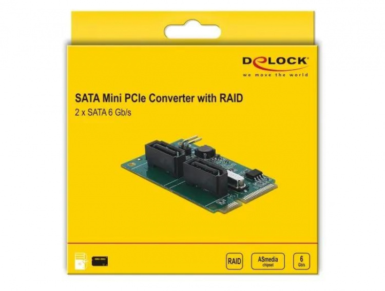 DeLOCK Mini PCIe Converter to 2 x SATA with RAID