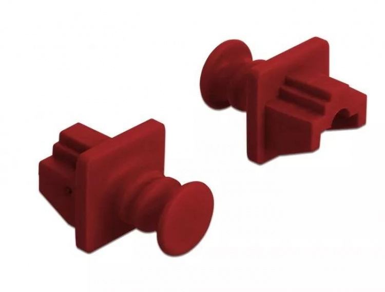 DeLOCK Dust Cover for RJ45 jack 10 pieces red