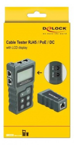 DeLOCK LCD Cable Tester RJ45 / PoE / DC, dark grey DeLOCK LCD Cable Tester RJ45 / PoE / DC, dark grey