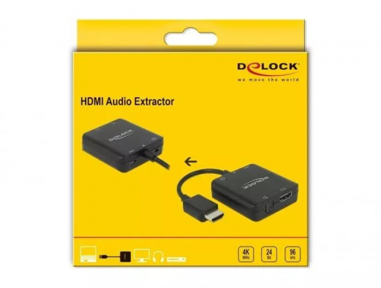 DeLOCK HDMI Audio Extractor 4K 60 Hz compact, black DeLOCK HDMI Audio Extractor 4K 60 Hz compact, black