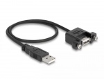 DeLOCK Cable USB 2.0 Type-A ma>USB 2.0 Type-A fe panel-mount, 0,5m DeLOCK Cable USB 2.0 Type-A ma>USB 2.0 Type-A fe panel-mount, 0,5m