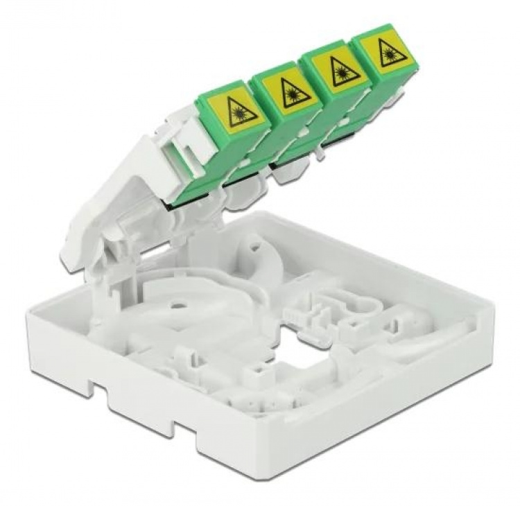 DeLOCK Optical Fiber Connection Box DIN Rail 4xSC Simplex LC Duplex