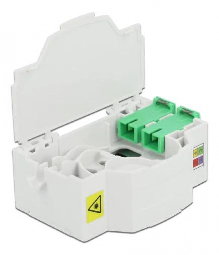 DeLOCK Optical Fiber Connection Box DIN Rail 4xSC Simplex LC Duplex