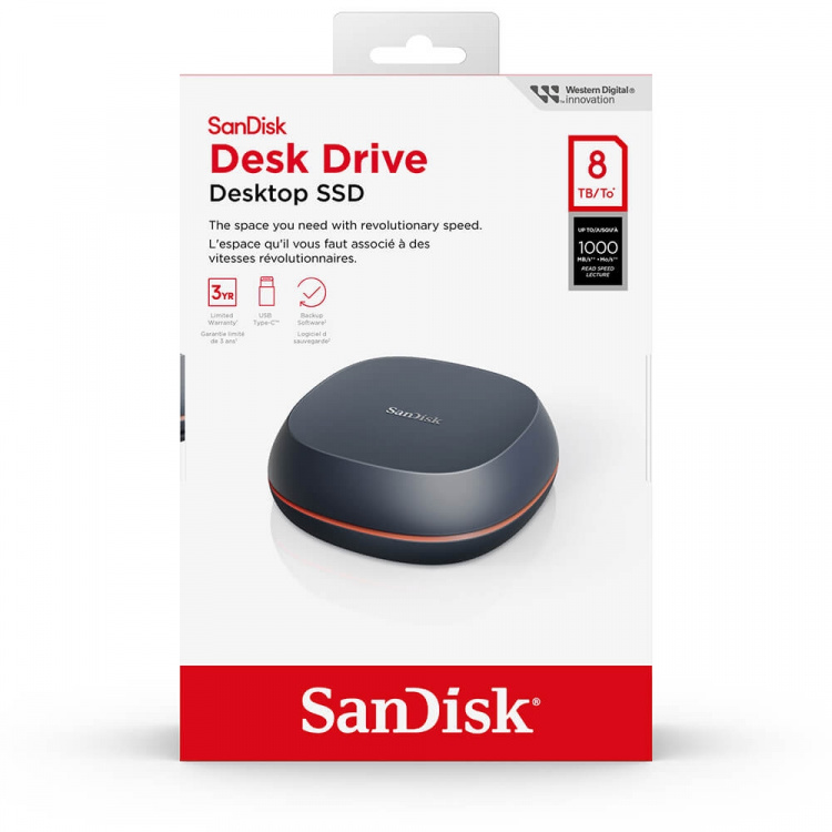 SanDisk Desk Drive 8TB USB Type-C External SSD up to 1000MB/s