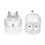 Hama 2-way Socket Adapter Double Pack White