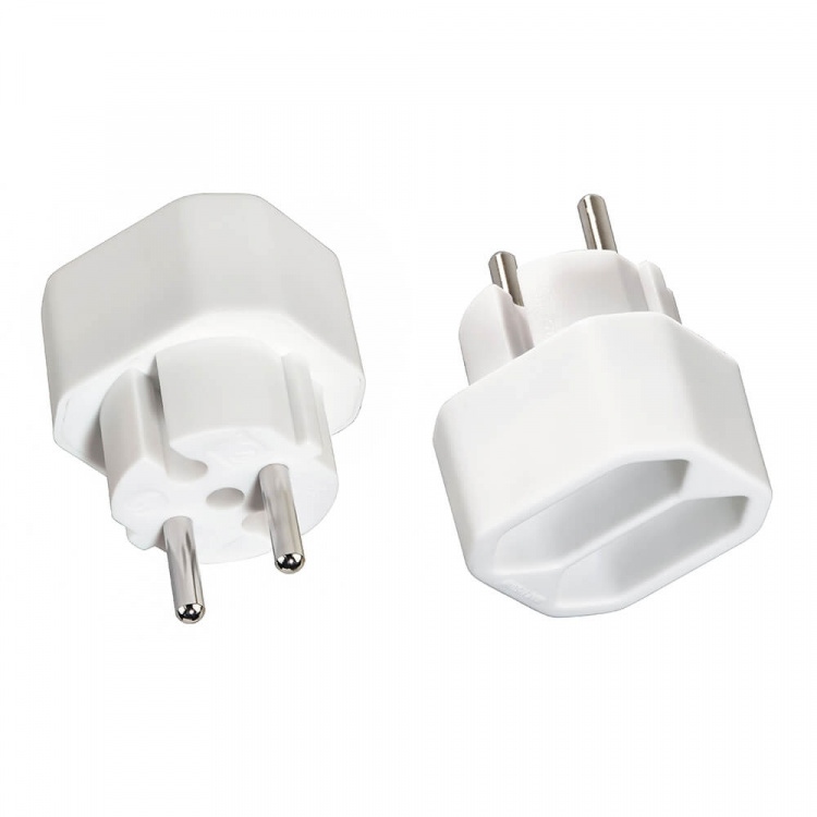 Hama 2-way Socket Adapter Double Pack White
