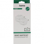 Hama 2-way Socket Adapter Double Pack White