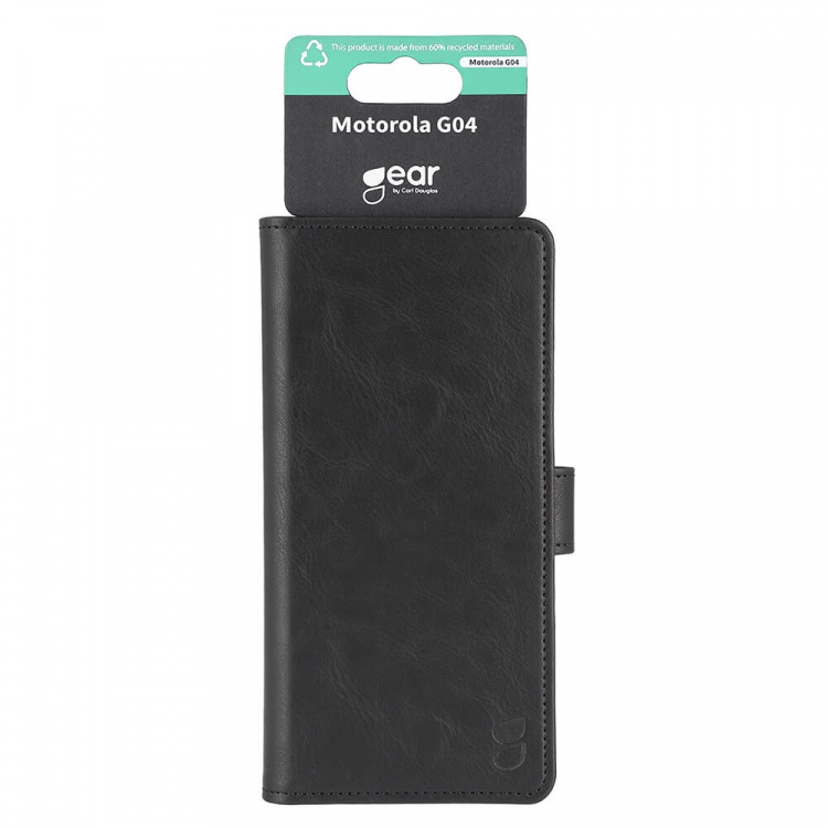 Gear Wallet Case 3 Card Slots Black - Motorola G04 4G