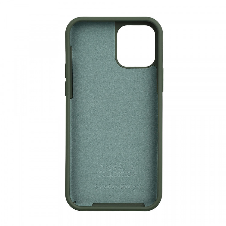 Onsala Phone Case with Silicone Feel Olive Green - iPhone 12/12 Pro