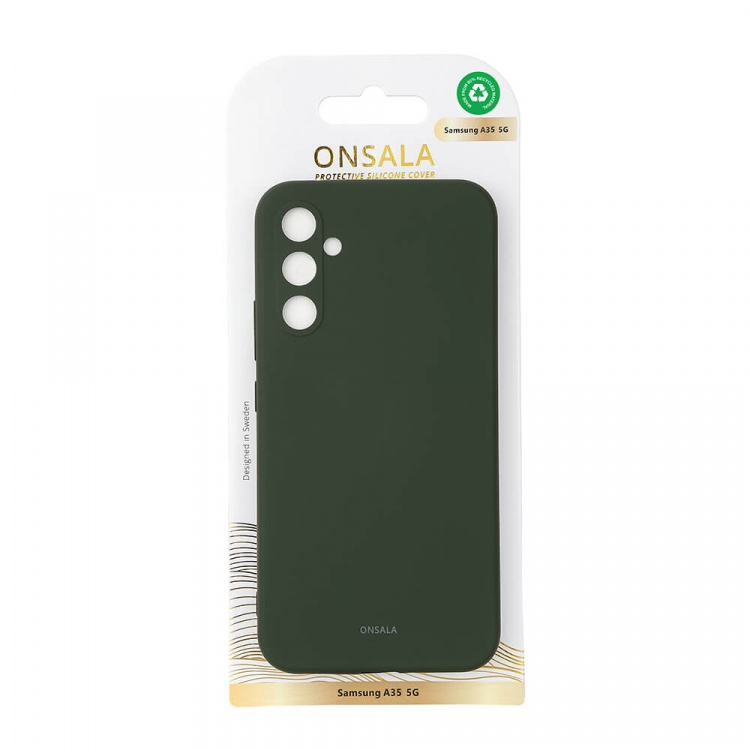 Onsala Phone Case with Silicone Feel Olive Green - Samsung A35 5G Onsala Phone Case with Silicone Feel Olive Green - Samsung A35 5G