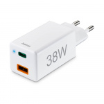 Hama Mini-charger USB-C + USB-A Qualcomm 3.0 38W White