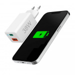 Hama Mini-charger USB-C + USB-A Qualcomm 3.0 38W White