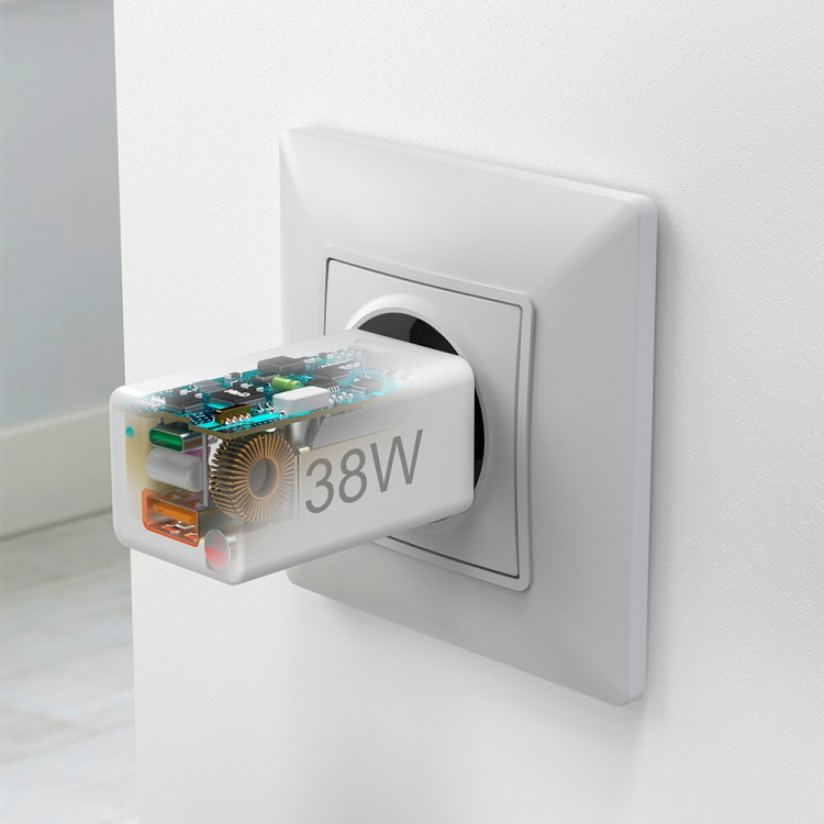 Hama Mini-charger USB-C + USB-A Qualcomm 3.0 38W White