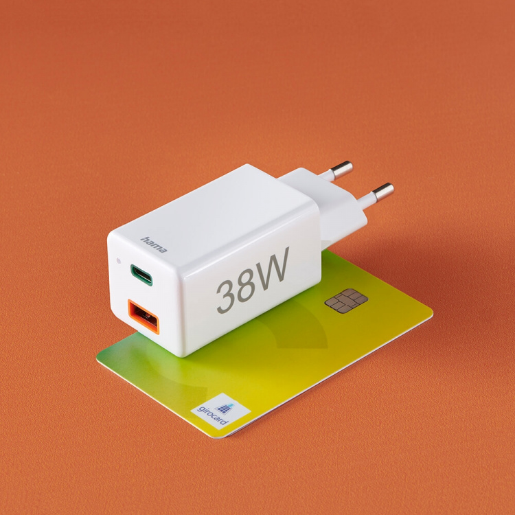 Hama Mini-charger USB-C + USB-A Qualcomm 3.0 38W White