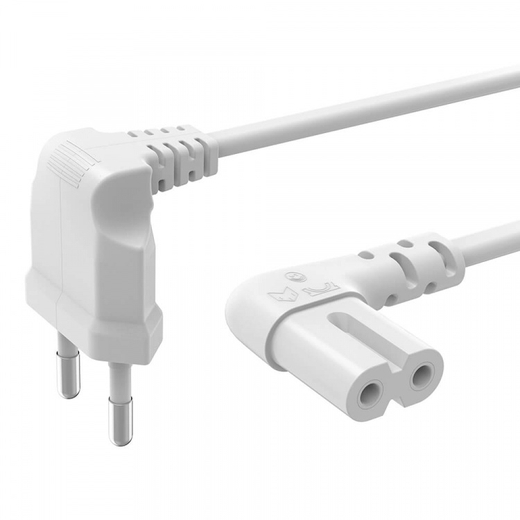 Hama Power Cable Euro Plug Angled White 3.0m Hama Power Cable Euro Plug Angled White 3.0m
