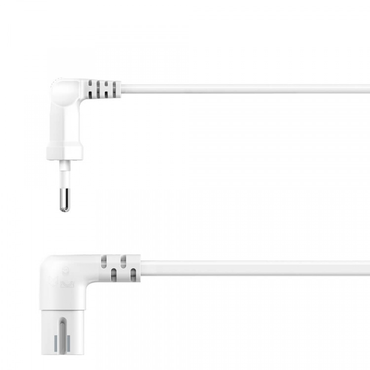 Hama Power Cable Euro Plug Angled White 3.0m Hama Power Cable Euro Plug Angled White 3.0m