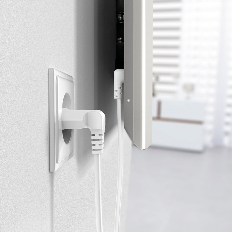 Hama Power Cable Euro Plug Angled White 3.0m Hama Power Cable Euro Plug Angled White 3.0m