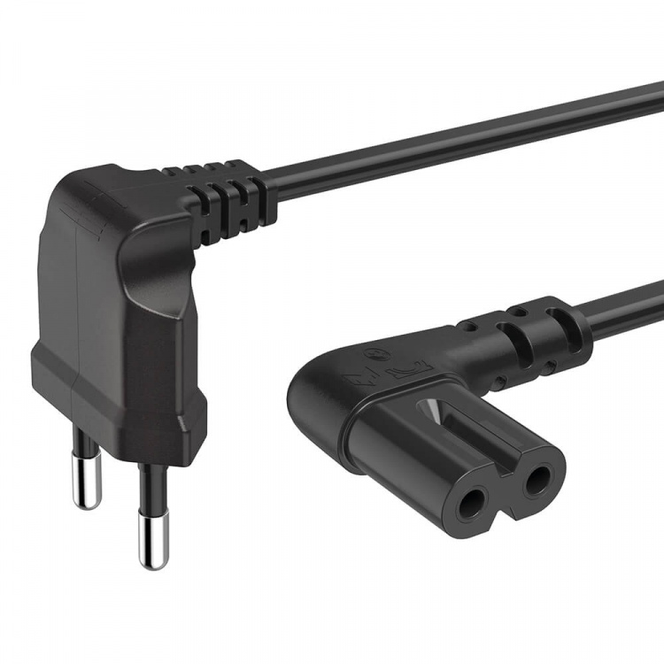 Hama Power Cable Euro Plug Angled Black 3.0m