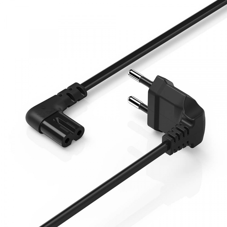Hama Power Cable Euro Plug Angled Black 3.0m