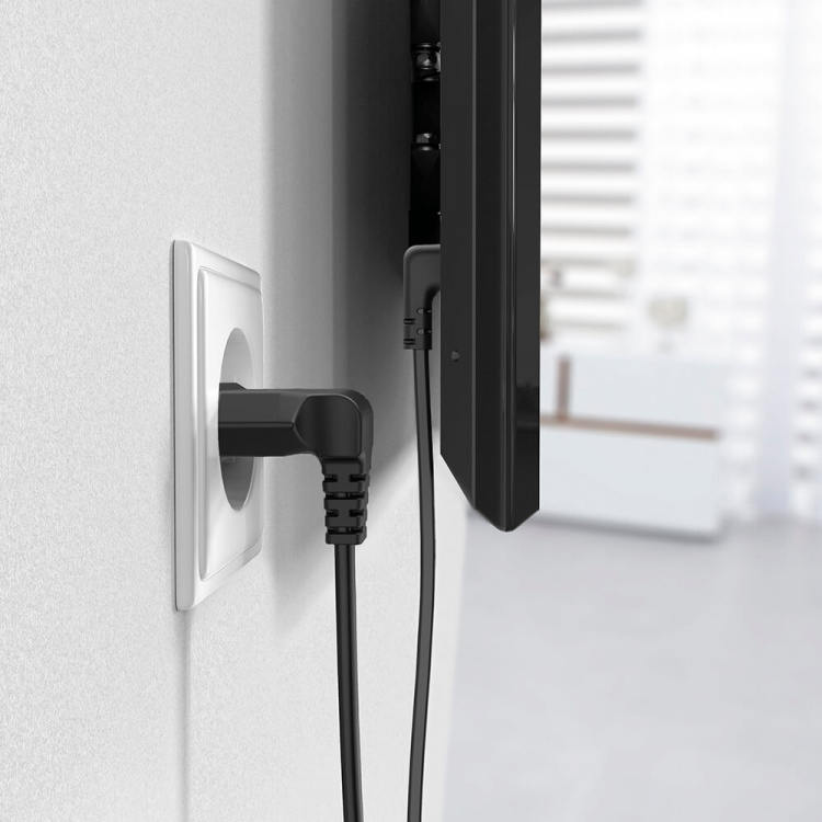 Hama Power Cable Euro Plug Angled Black 3.0m