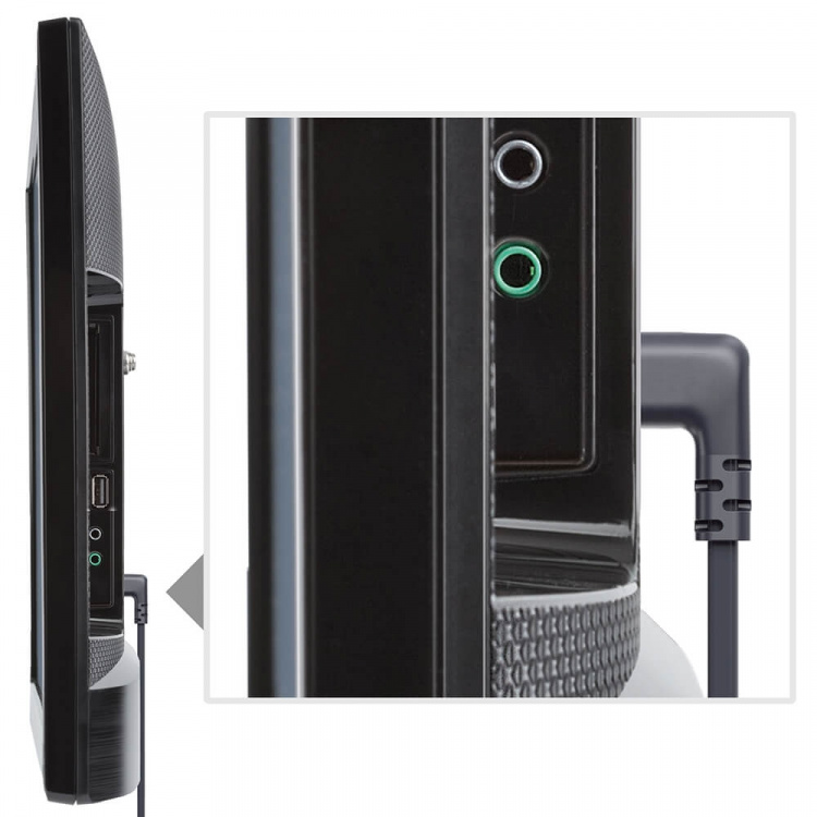 Hama Power Cable Euro Plug Angled Black 3.0m