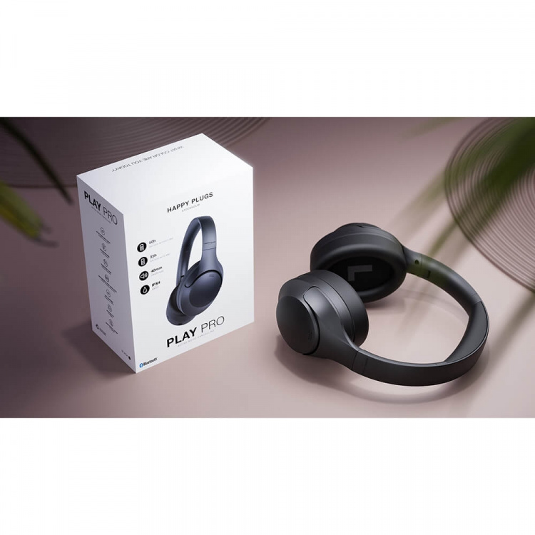 Happy Plugs Headphone Play Pro ANC Over-Ear Wireless Black