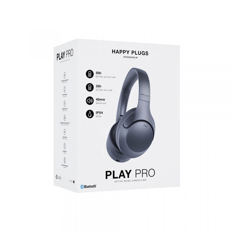 Happy Plugs Headphone Play Pro ANC Over-Ear Wireless Black