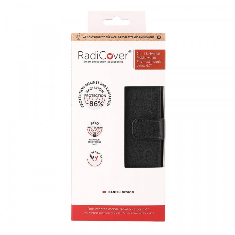 Radicover Wallet Case 2in1 Black Anti Radiation - Universal XXL 6,7-7,3 Radicover Wallet Case 2in1 Black Anti Radiation - Universal XXL 6,7-7,3