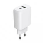 Gear Charger 220V 1xUSB-C + 1xUSB-A PD/PPS 30W + 18W QC White Gear Charger 220V 1xUSB-C + 1xUSB-A PD/PPS 30W + 18W QC White