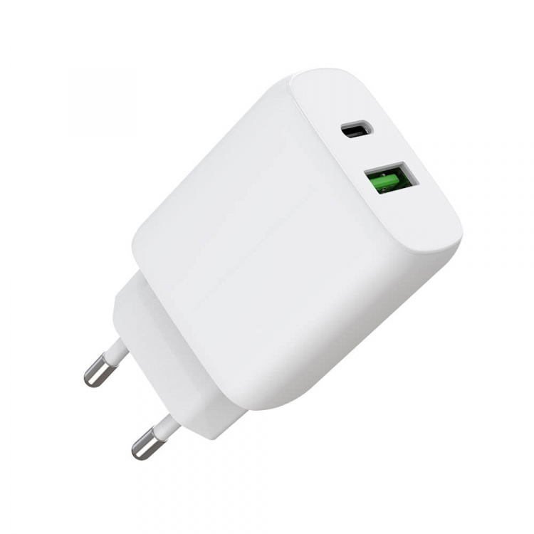 Gear Charger 220V 1xUSB-C + 1xUSB-A PD/PPS 30W + 18W QC White Gear Charger 220V 1xUSB-C + 1xUSB-A PD/PPS 30W + 18W QC White