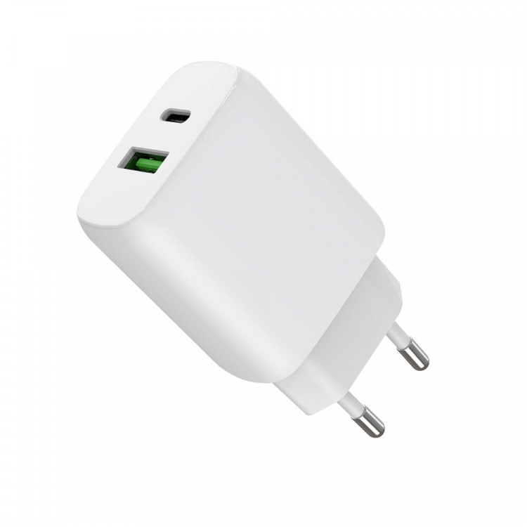 Gear Charger 220V 1xUSB-C + 1xUSB-A PD/PPS 30W + 18W QC White Gear Charger 220V 1xUSB-C + 1xUSB-A PD/PPS 30W + 18W QC White