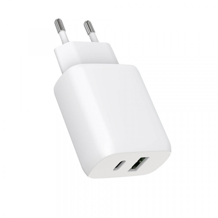 Gear Charger 220V 1xUSB-C + 1xUSB-A PD/PPS 30W + 18W QC White Gear Charger 220V 1xUSB-C + 1xUSB-A PD/PPS 30W + 18W QC White