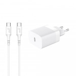 Gear Charger 220V 1xUSB-C White PD/PPS 30W +1m Cable USB-C to USB-C