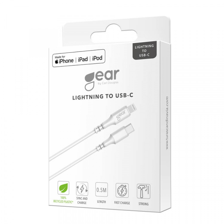 Gear Cable USB-C to Lightning 0.5m White MFI C94 Gear Cable USB-C to Lightning 0.5m White MFI C94